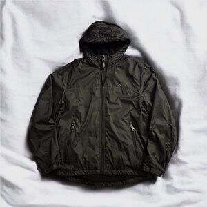 Calvin Klein Black Hooded Zip-Up Windbreaker Jacket